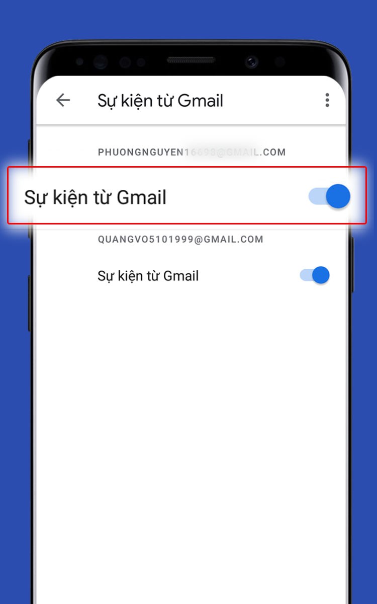 Đồng bộ các sự kiện từ Gmail