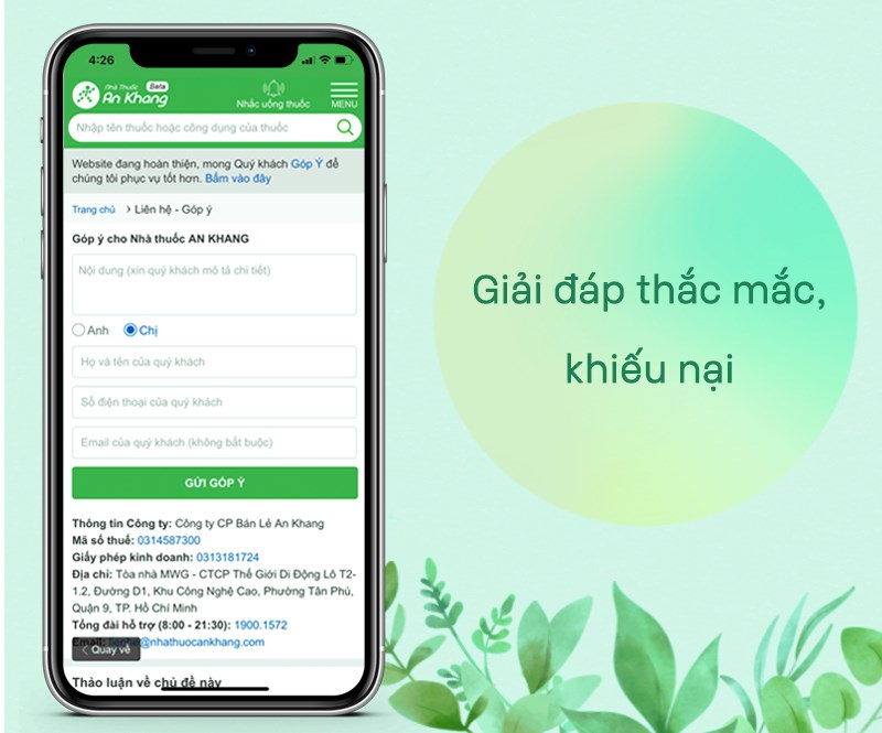 Giải đáp thắc mắc, khiếu nại về sản phẩm và dịch vụ