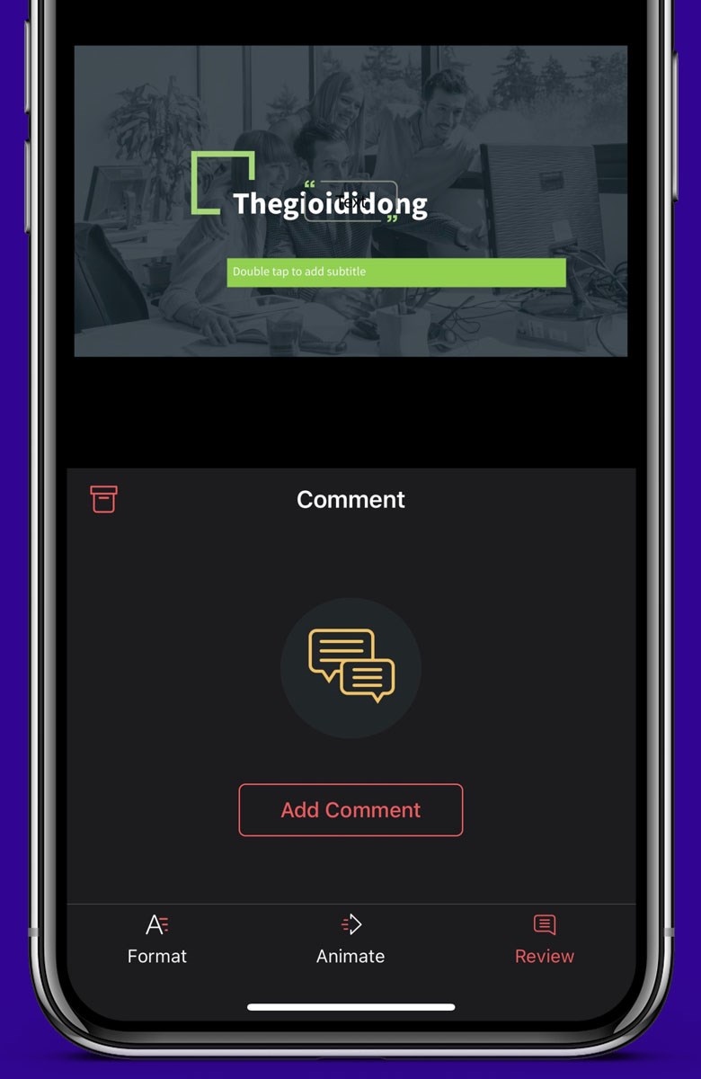 Th&ecirc;m nhận x&eacute;t cho slide tr&igrave;nh chiếu
