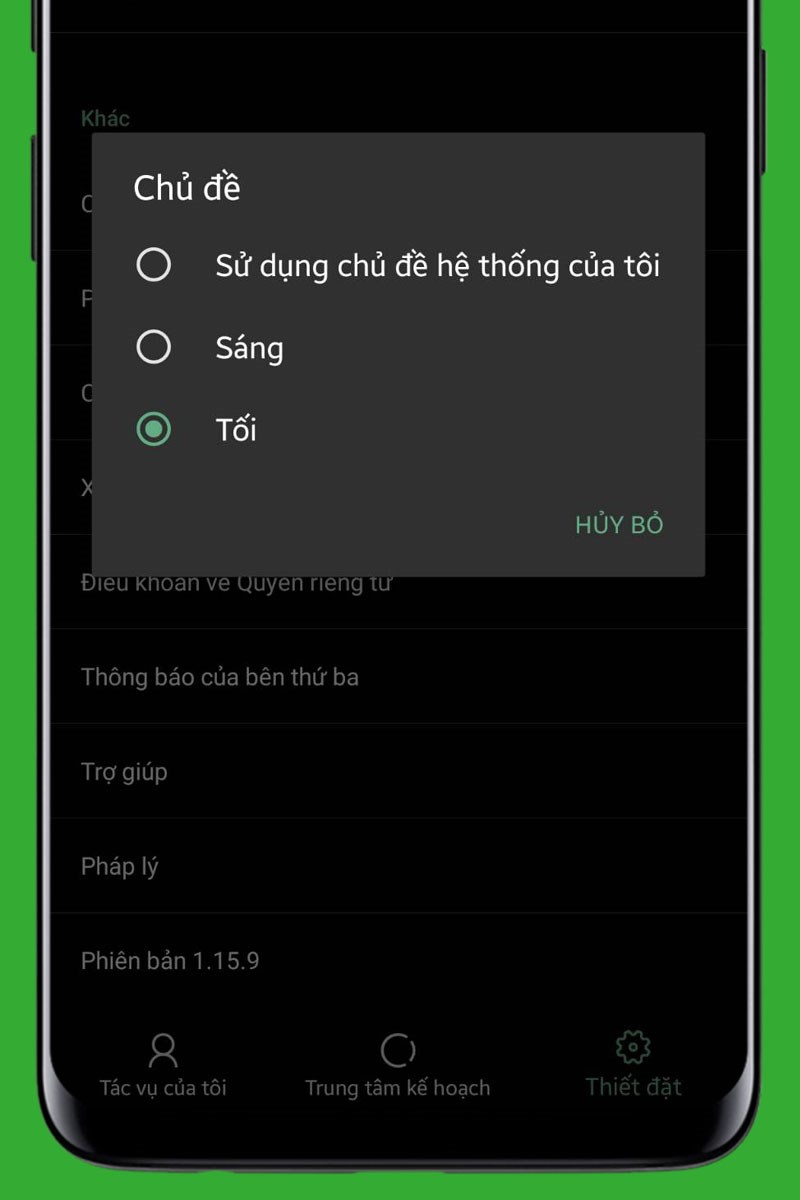 Chế độ tối (Dark Mode)