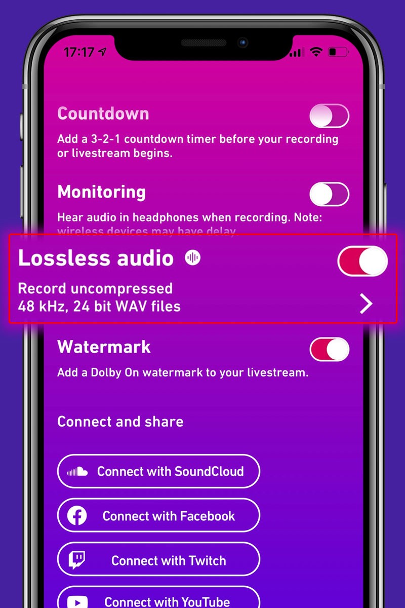 Hỗ trợ ghi âm LossLess