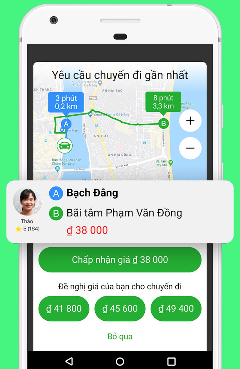  Xem trước th&ocirc;ng tin gi&aacute; cả v&agrave; qu&atilde;ng đường sắp di chuyển