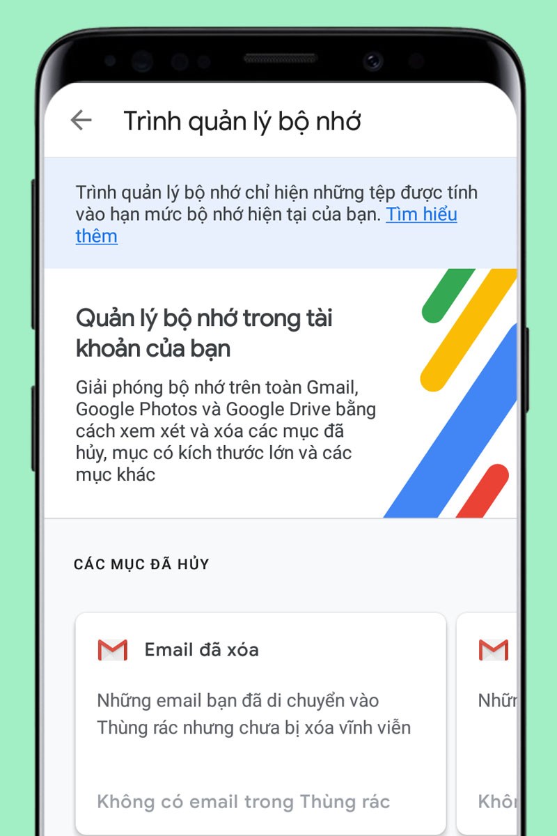 Quản l&yacute; v&agrave; dọn dẹp bộ nhớ Gmail, Google Drive, Google Photo thuận tiện, dễ d&agrave;ng