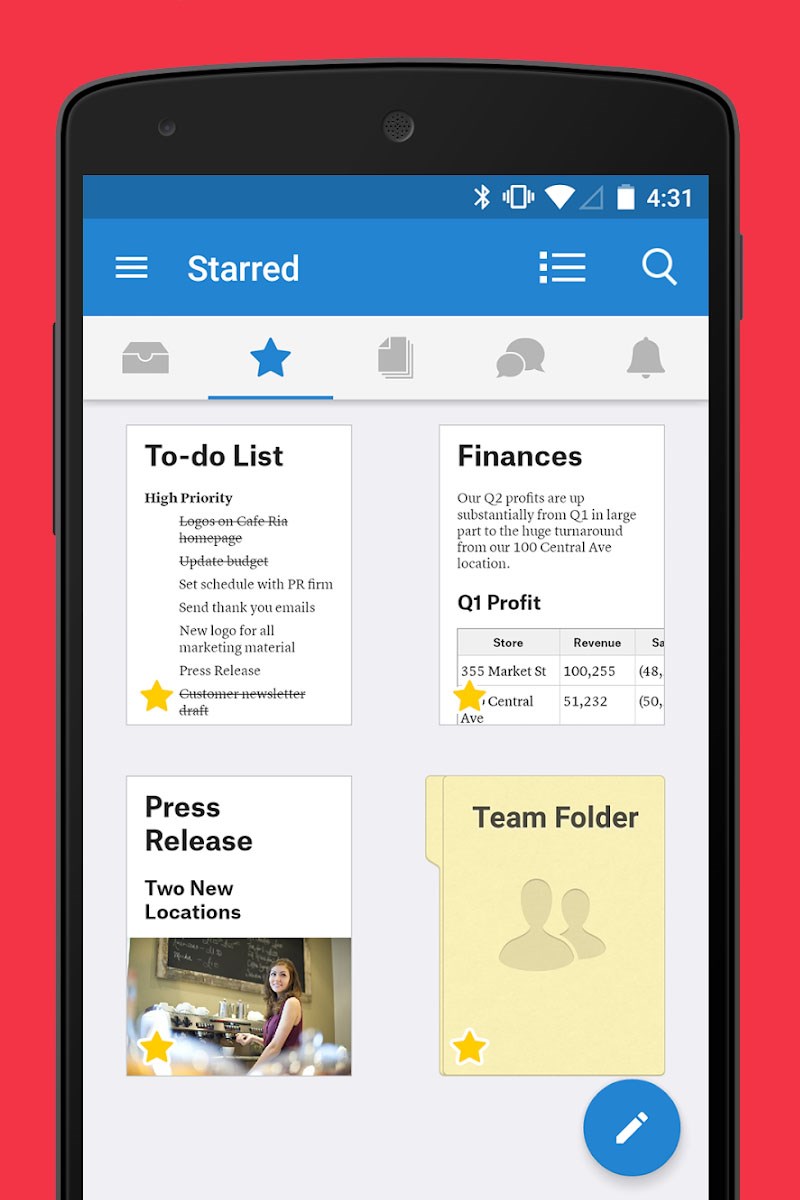 Quản l&yacute; t&agrave;i liệu, bảng t&iacute;nh, ghi ch&uacute; của bạn