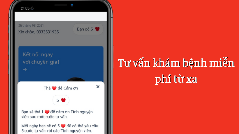 Kh&aacute;m bệnh từ xa miễn ph&iacute; với 5 lượt mỗi ng&agrave;y