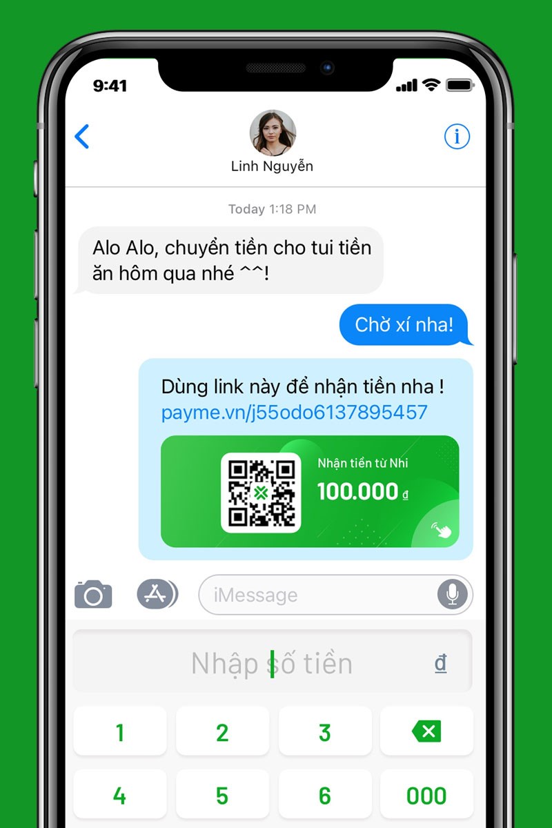 Chuyển tiền ngay trong chat khi sử dụng PayME Keyboard