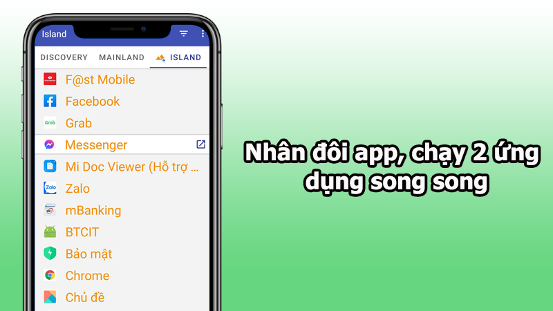 Nh&acirc;n đ&ocirc;i app, chạy 2 ứng dụng song song 