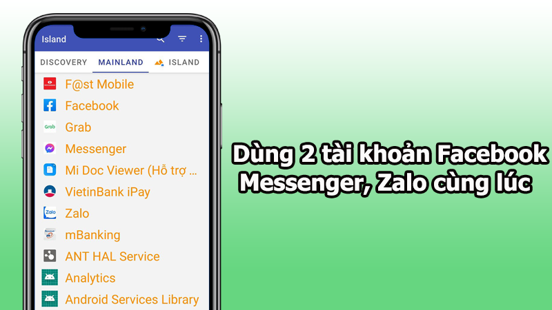 D&ugrave;ng 2 t&agrave;i khoản Facebook Messenger, Zalo