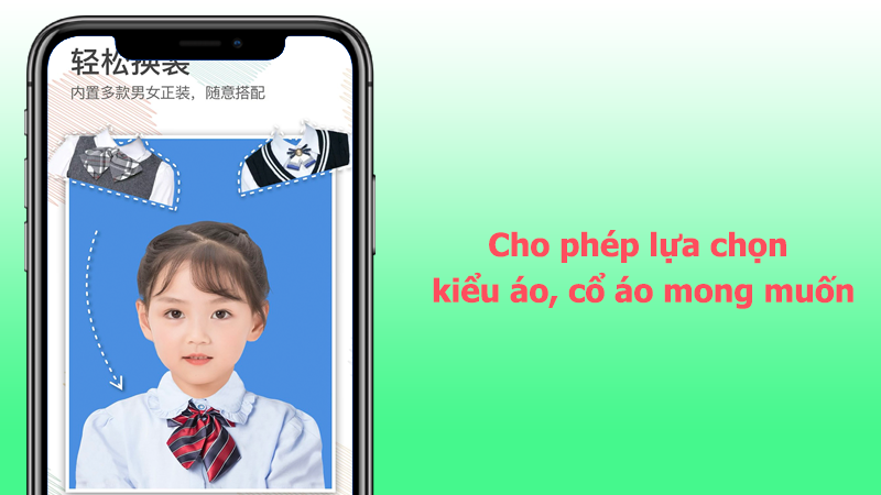 Cho phép lựa chọn kiểu áo, cổ áo mong muốn