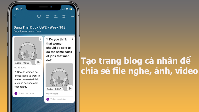  Tạo trang blog cá nhân để chia sẻ tập tin, file nghe, ảnh, video,...