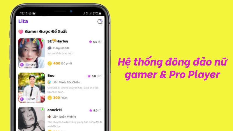 Hệ thống đông đảo nữ gamer & Pro Player