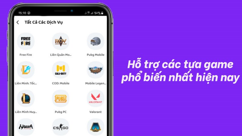 Hỗ trợ các tựa game phổ biến nhất hiện nay