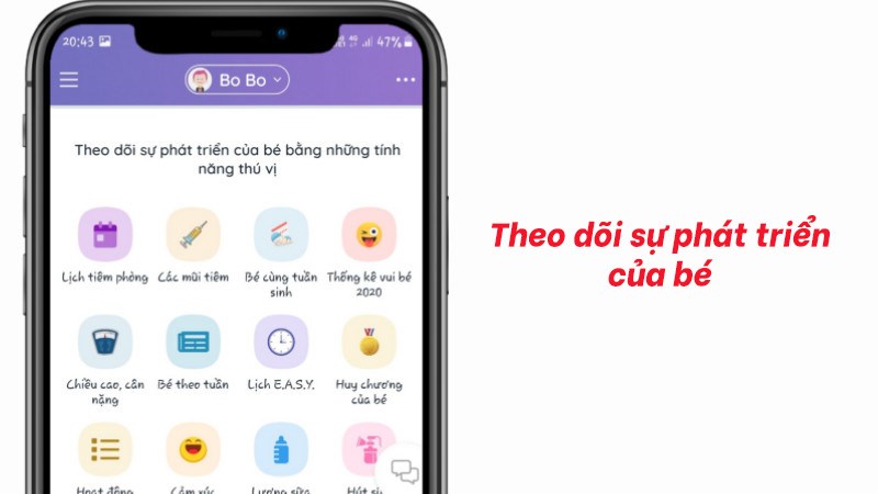 Theo dõi sự phát triển của bé