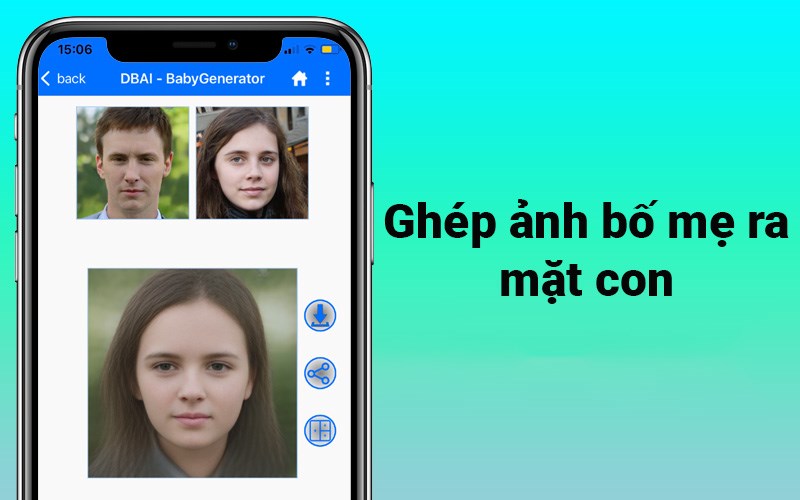 Ghép ảnh mặt bố mẹ ra mặt con Ghép ảnh mặt bố mẹ ra mặt con
