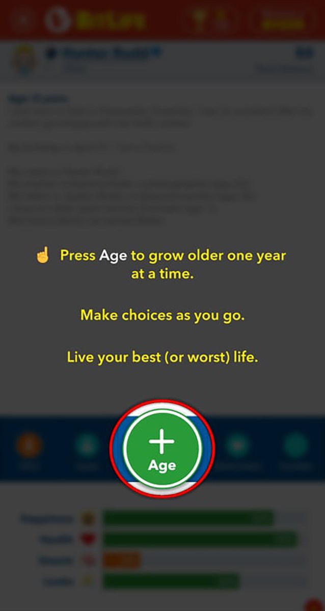 Bấm v&agrave;o dấu cộng để tăng th&ecirc;m 1 tuổi / lần