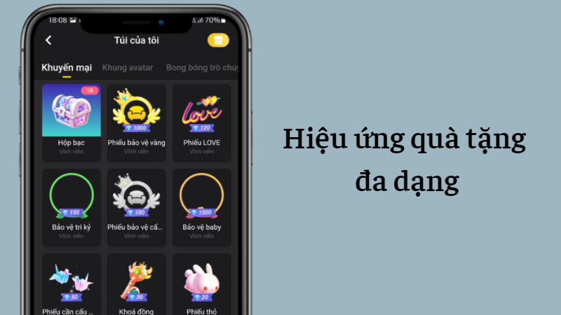 Hiệu ứng qu&agrave; tặng được cập nhật kh&ocirc;ng ngừng