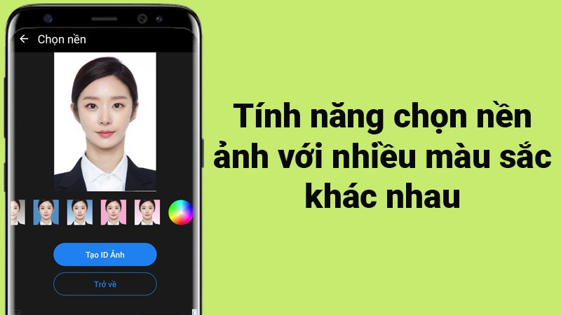 Tính năng chọn nền ảnh với nhiều màu sắc khác nhau