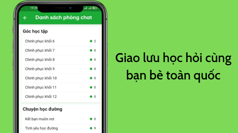 Trò chuyện, hỏi bài cùng bạn bè toàn quốc