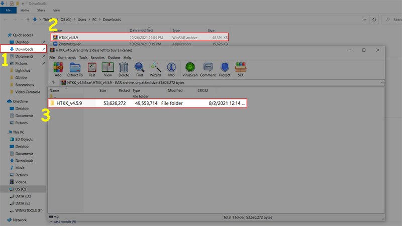 V&agrave;o thư mục Download > Nhấn đ&uacute;p v&agrave;o file vừa tải về > Chọn mục HTKK v4.5.9