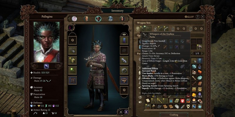 Vũ khí đa dạng trong Pillars Of Eternity