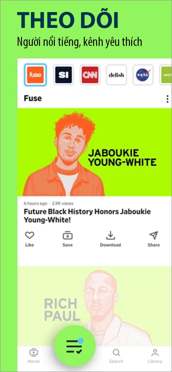 C&oacute; thể theo d&otilde;i c&aacute;c k&ecirc;nh y&ecirc;u th&iacute;ch