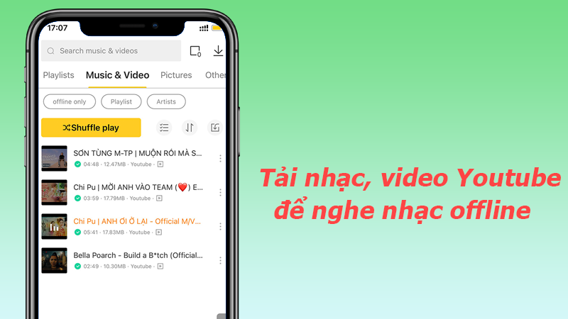 Tải nhạc, video YouTube để nghe nhạc offline