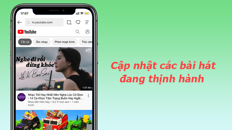 Cập nhật c&aacute;c b&agrave;i h&aacute;t đang thịnh h&agrave;nh nhanh ch&oacute;ng