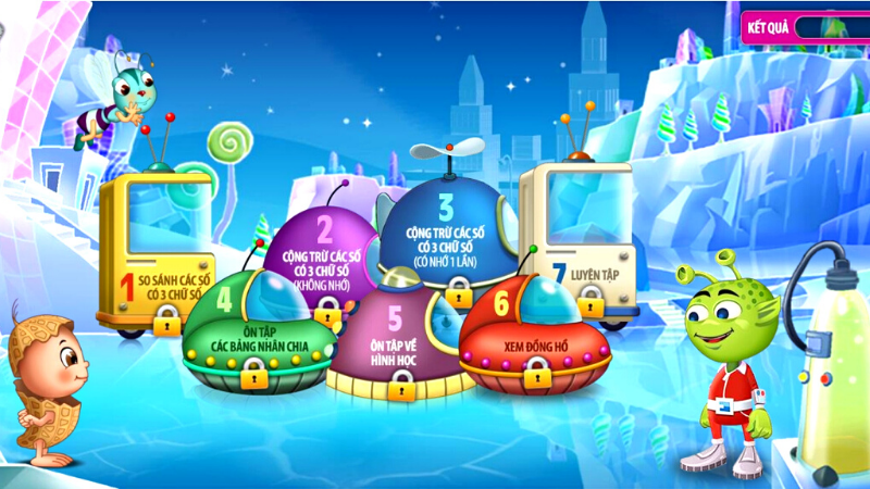 Giao diện sinh động với hơn 100 nh&acirc;n vật hoạt h&igrave;nh đầy m&agrave;u sắc