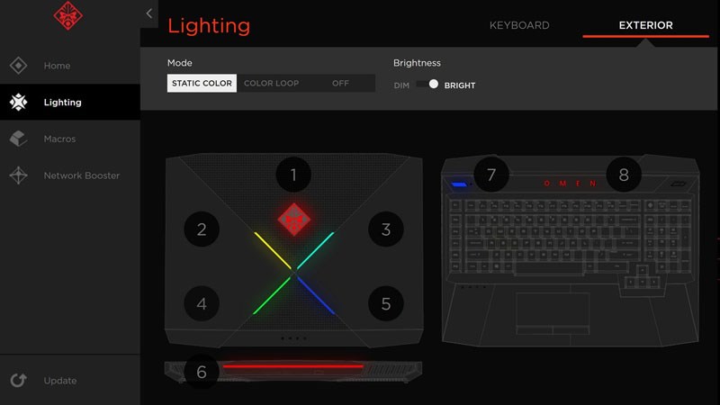 Điều chỉnh &aacute;nh s&aacute;ng tr&ecirc;n mọi thiết bị Omen với dải m&agrave;u RGB 16.8 triệu m&agrave;u