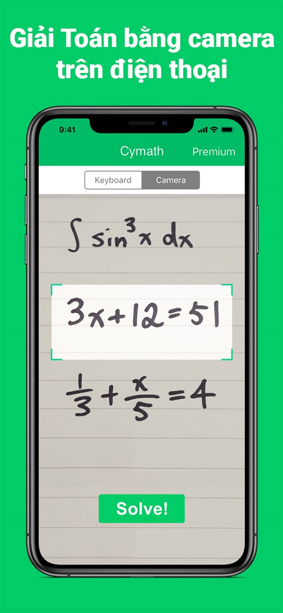 Hỗ trợ giải Toán bằng ảnh chụp qua camera trên điện thoại Hỗ trợ giải Toán bằng ảnh chụp qua camera trên điện thoại