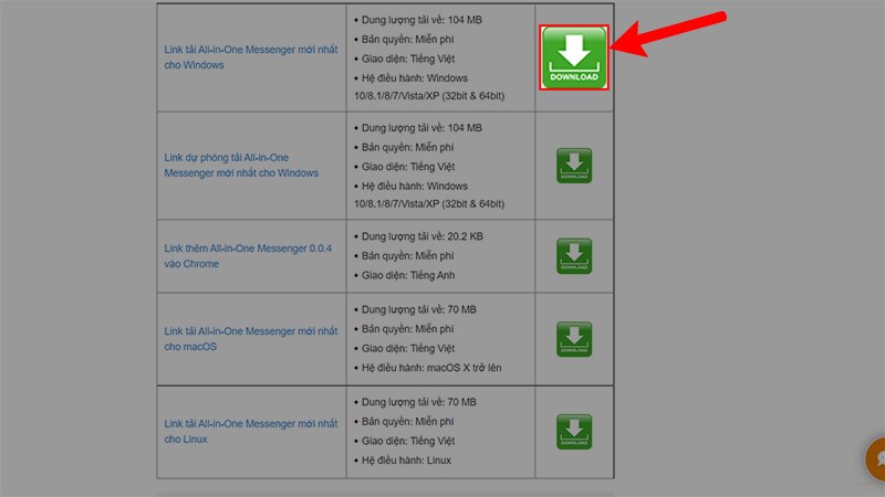 Tải bộ c&agrave;i All-in-One Messenger về m&aacute;y