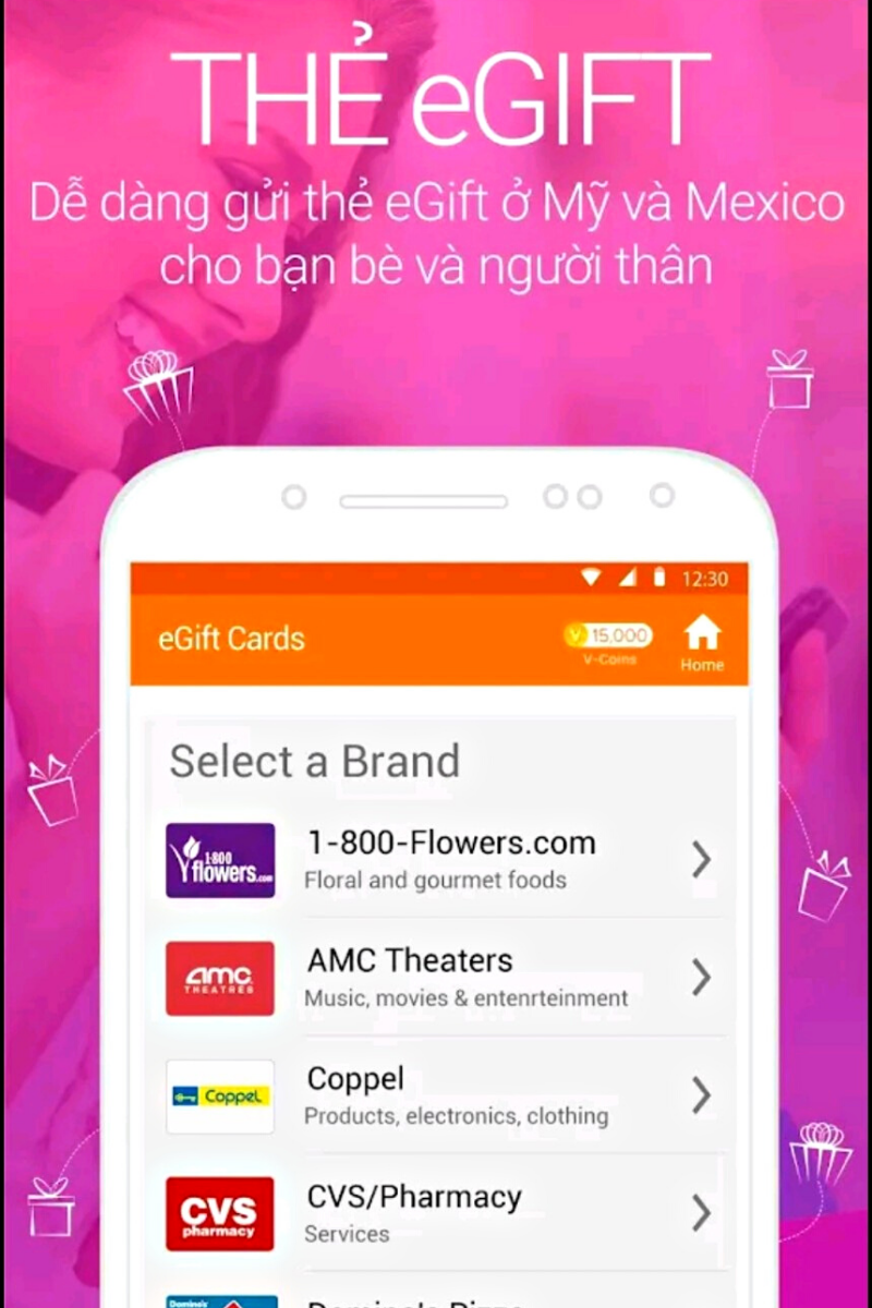 Dễ dàng gửi thẻ eGif cho bạn bè và người thân Dễ dàng gửi thẻ eGif cho bạn bè và người thân