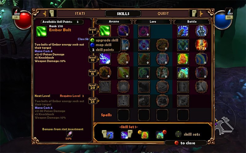 Hệ thống kỹ năng trong game