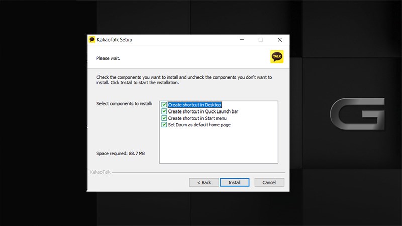 Tiếp tục nhấn Install và đợi 1 xíu để Kakaotalk được cài đặt về máy