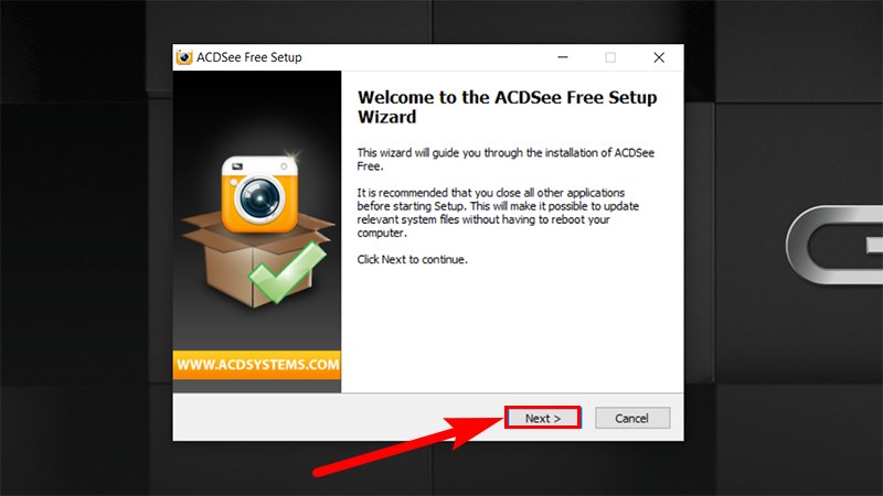 Nhấn Next để tiếp tục