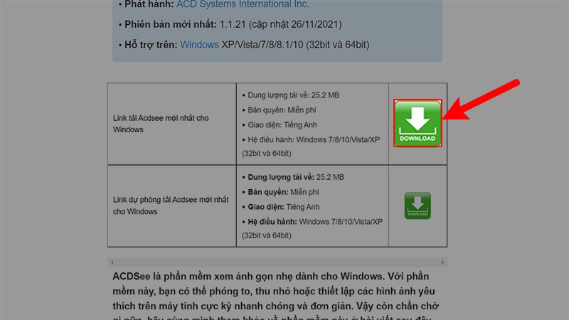Tải bộ c&agrave;i ACDSee ở ph&iacute;a tr&ecirc;n về m&aacute;y