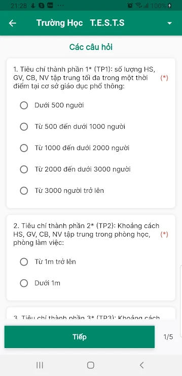 Khảo sát đánh giá tình hình an toàn trong trường học