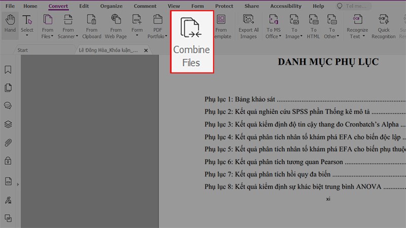 Hỗ trợ ghép, nối các file PDF lại với nhau