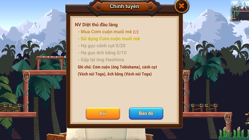 Một số nhiệm vụ trong game