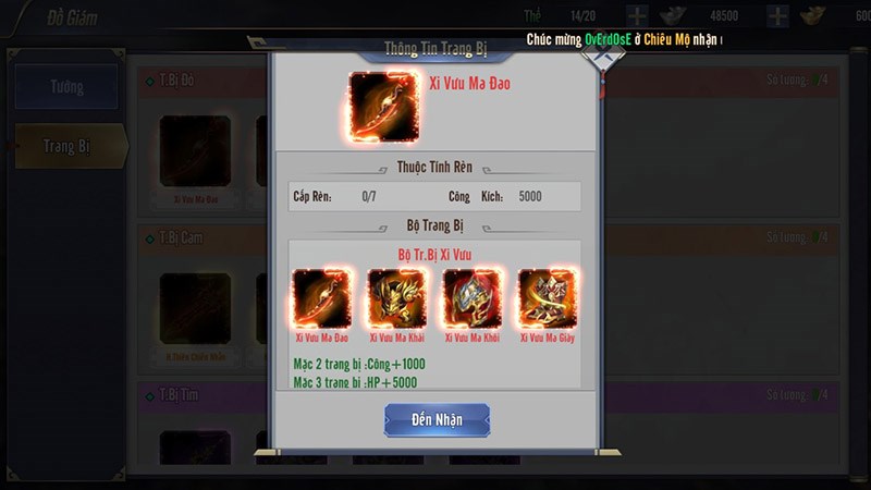 Một số bộ trang bị