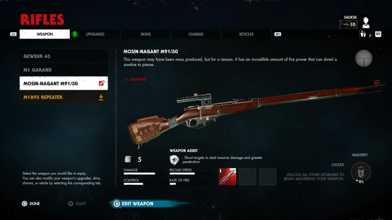 Bảng chọn vũ kh&iacute;.