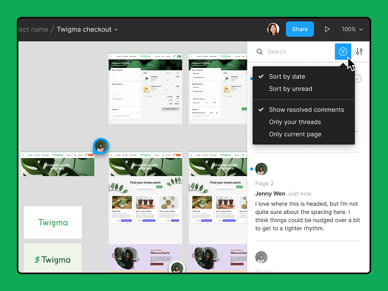 T&iacute;nh năng b&igrave;nh luận ngay tr&ecirc;n bảng thiết kế