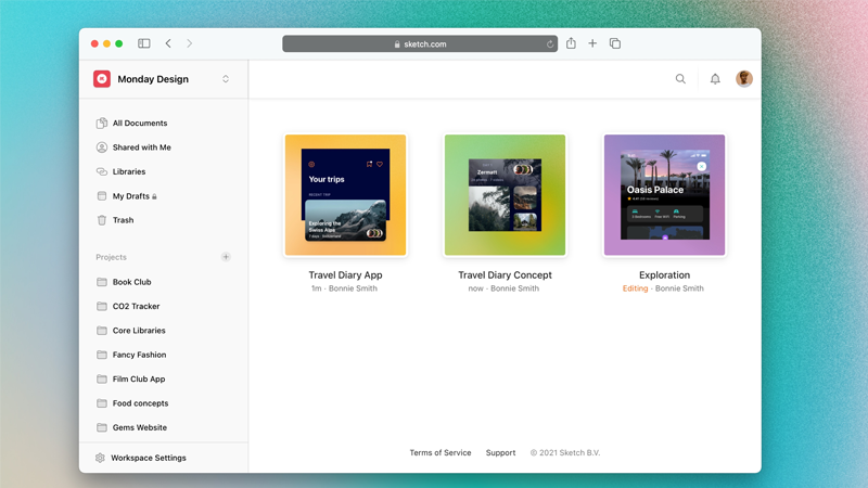 Đồng bộ h&oacute;a c&aacute;c bản thảo trong Sketch