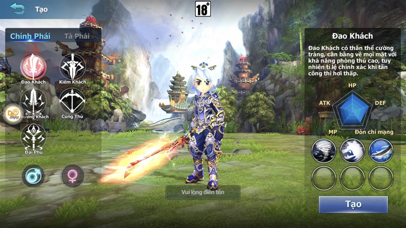 Lớp nh&acirc;n vật Đao Kh&aacute;ch