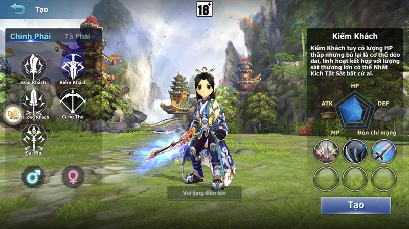 Nh&acirc;n vật Kiếm kh&aacute;ch