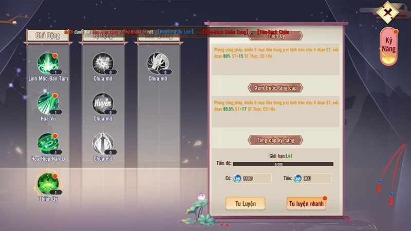 Bộ kỹ năng của Ph&aacute;p Thần