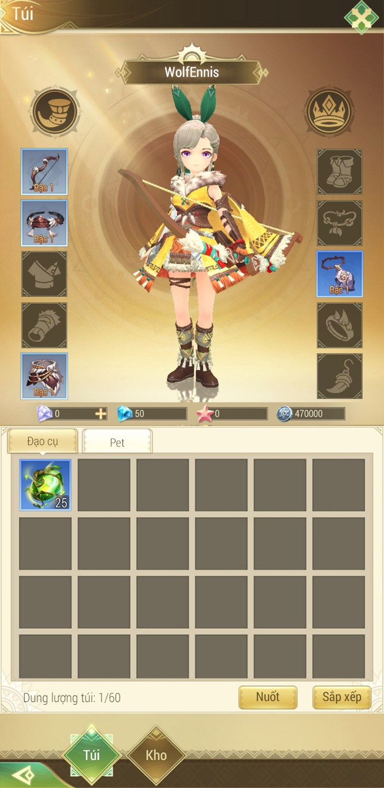 Một số trang bị của Du Hiệp