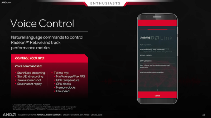 T&iacute;nh năng Voice Control - điều khiển bằng giọng n&oacute;i