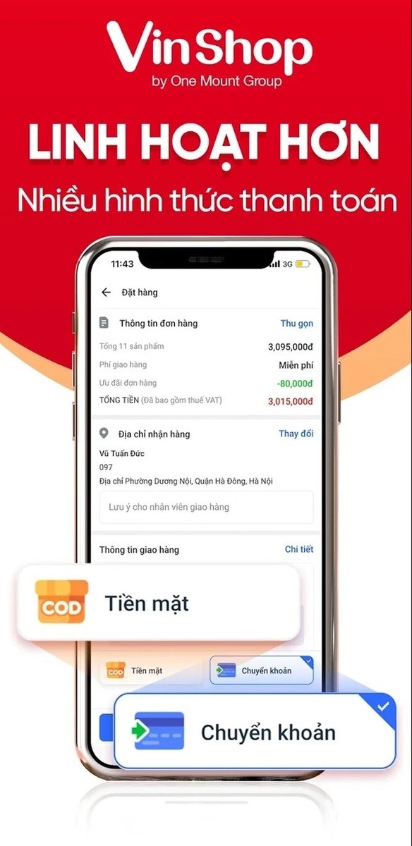 Thanh to&aacute;n linh hoạt