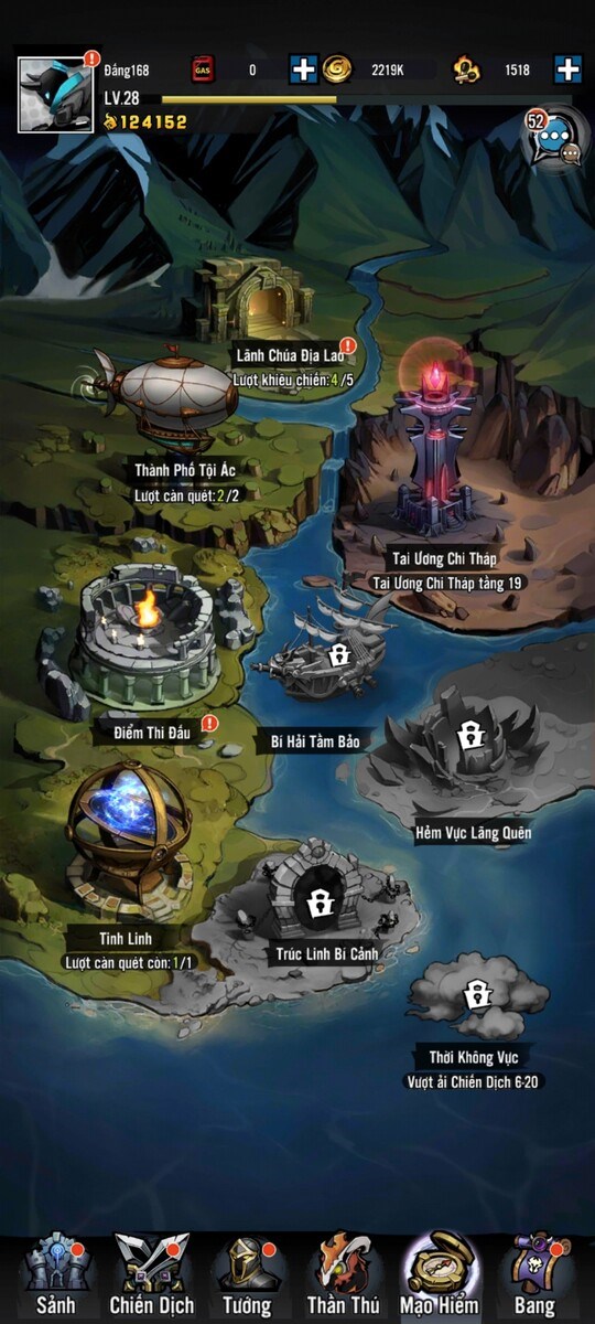 Hệ thống th&aacute;m hiểm đa dạng